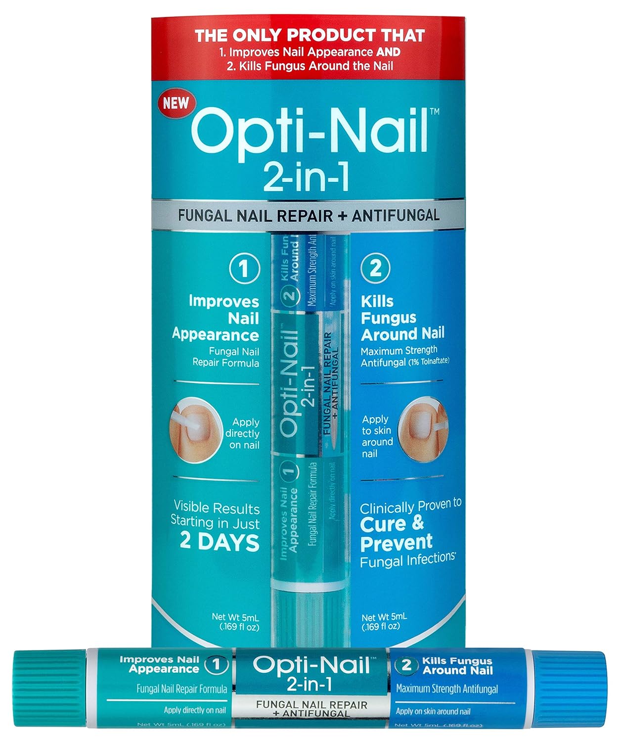 Opti-Nail 2-In-1 Fungal Nail Repair Plus Antifungal, Improves Nail Appearance And Kills Fungus Around Nail