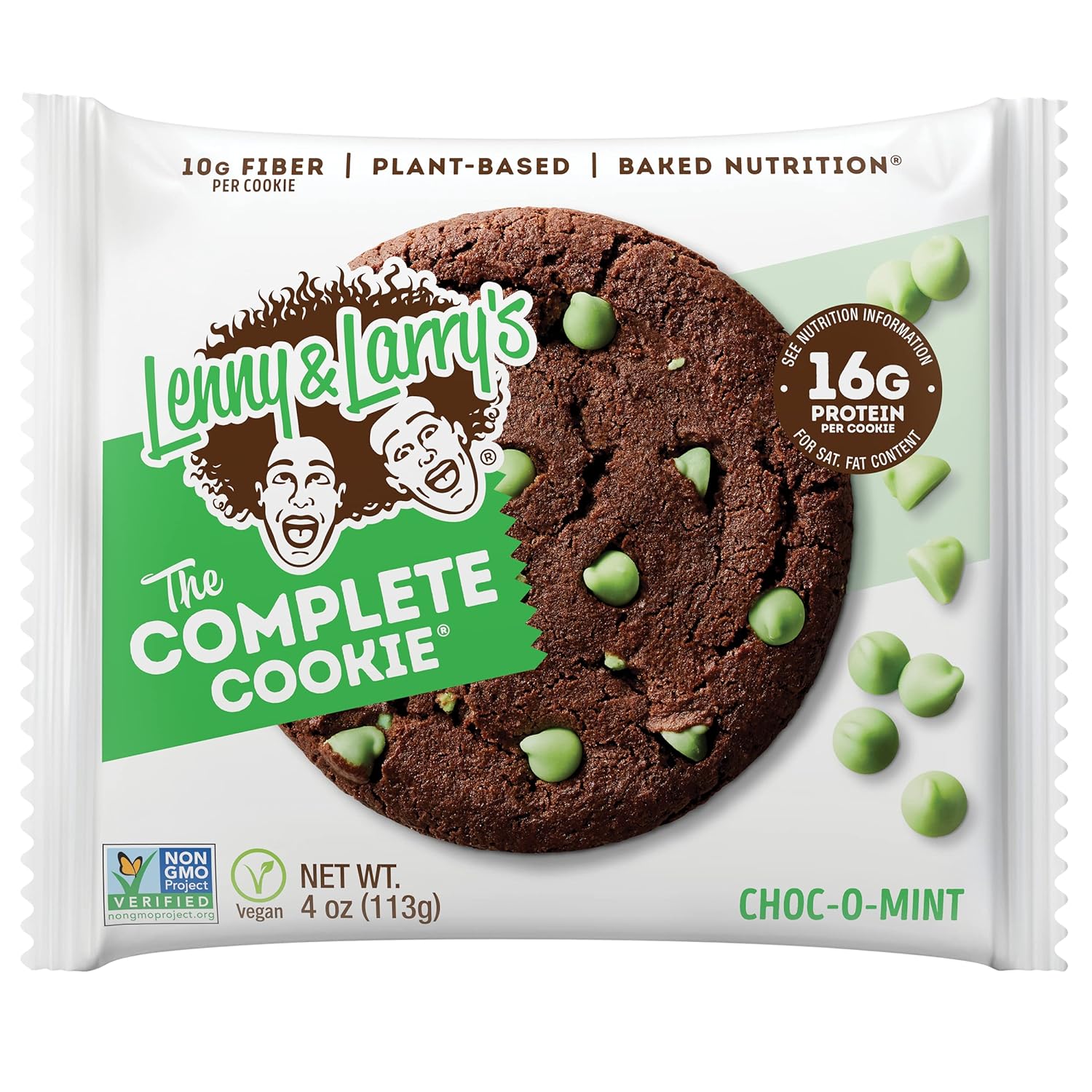 Lenny & Larry's The Complete Cookie, Choc-O-Mint, Soft Baked, 16g Plant Protein, Vegan, Non-GMO, 4 Ounce Cookie (Pack of 12) : Everything Else
