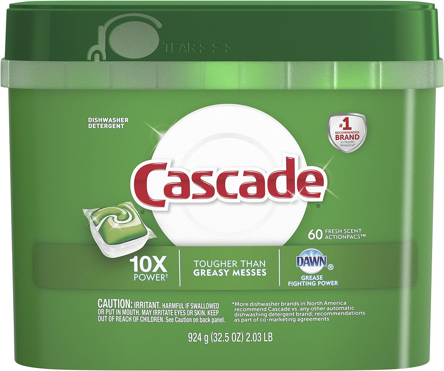 Cascade ActionPacs Fresh Scent Dishwasher Detergent 60 Count