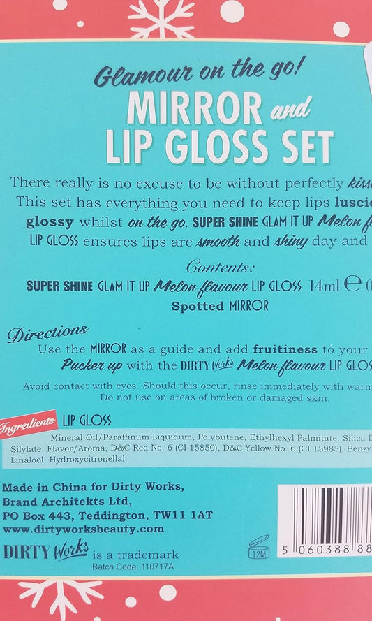 Dirty Works Mirror And Lip Gloss Set : Beauty & Personal Care