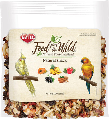 Kaytee Food From The Wild Natural Pet Bird Snack Food Treats For Parakeets, Cockatiels, Lovebirds, And Small Conures, 3 Oz