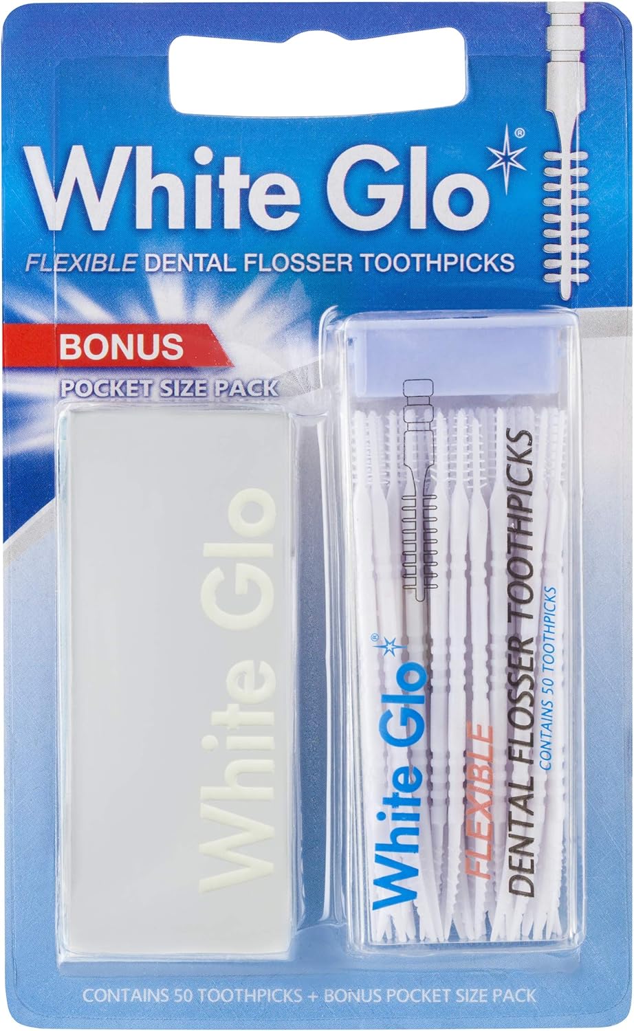 White Glo Flexible Dental Flosser Toothpicks (Pack Of 3)