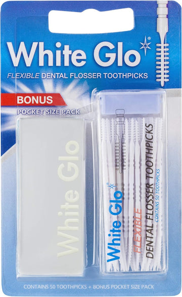 White Glo Flexible Dental Flosser Toothpicks (Pack Of 3)