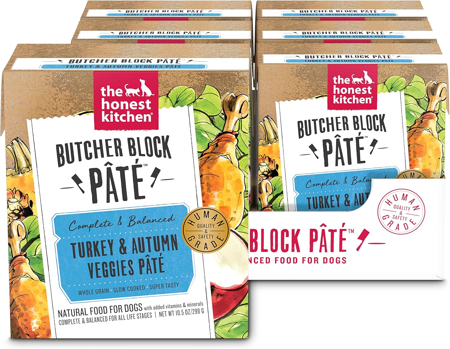The Honest Kitchen Butcher Block Pâté: Turkey & Autumn Veggies Wet Dog Food, 10.5 Oz (Pack Of 6)