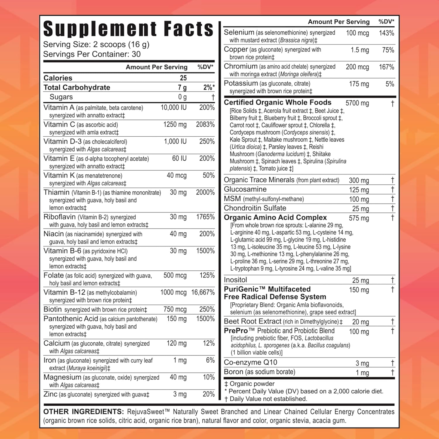 Youngevity Beyond Tangy Tangerine 2.0 Citrus Peach Fusion Multi-Vitamin & Mineral Complex - Made With Natural & Whole Foods | 8,000 Orac (6-Pack)