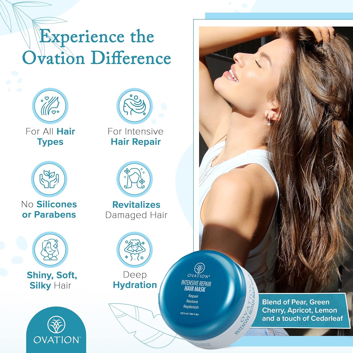 Ovation Hair Lux Soothing Cleanse & Repair Bundle - 6 oz Shampoo, Protein Mask for Hydrated, Soft, Shiny Hair : Beauty & Personal Care