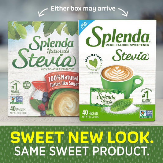 Splenda Naturals Stevia No Calorie Sweetener Single Serve Granulated Packets (40 Count, Pack Of 4)