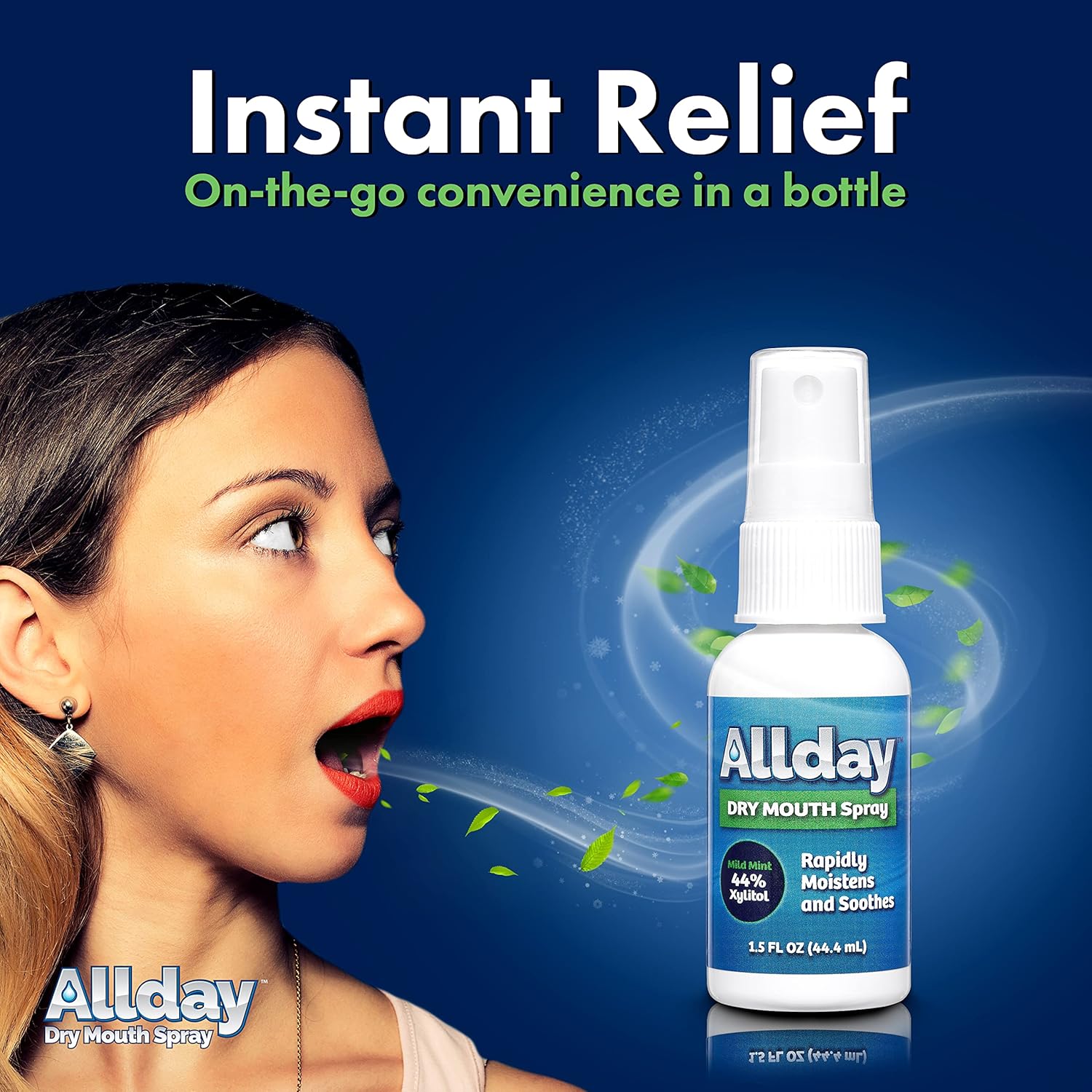 Allday Dry Mouth Spray - Maximum Strength Xylitol, Fast Acting, Non-Acidic (Pack of 2) : Health & Household