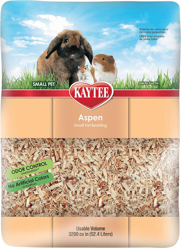 Kaytee Aspen Small Animal Pet Bedding For Pet Guinea Pigs, Rabbits, Hamsters, Gerbils, And Chinchillas, 52.4 Liters