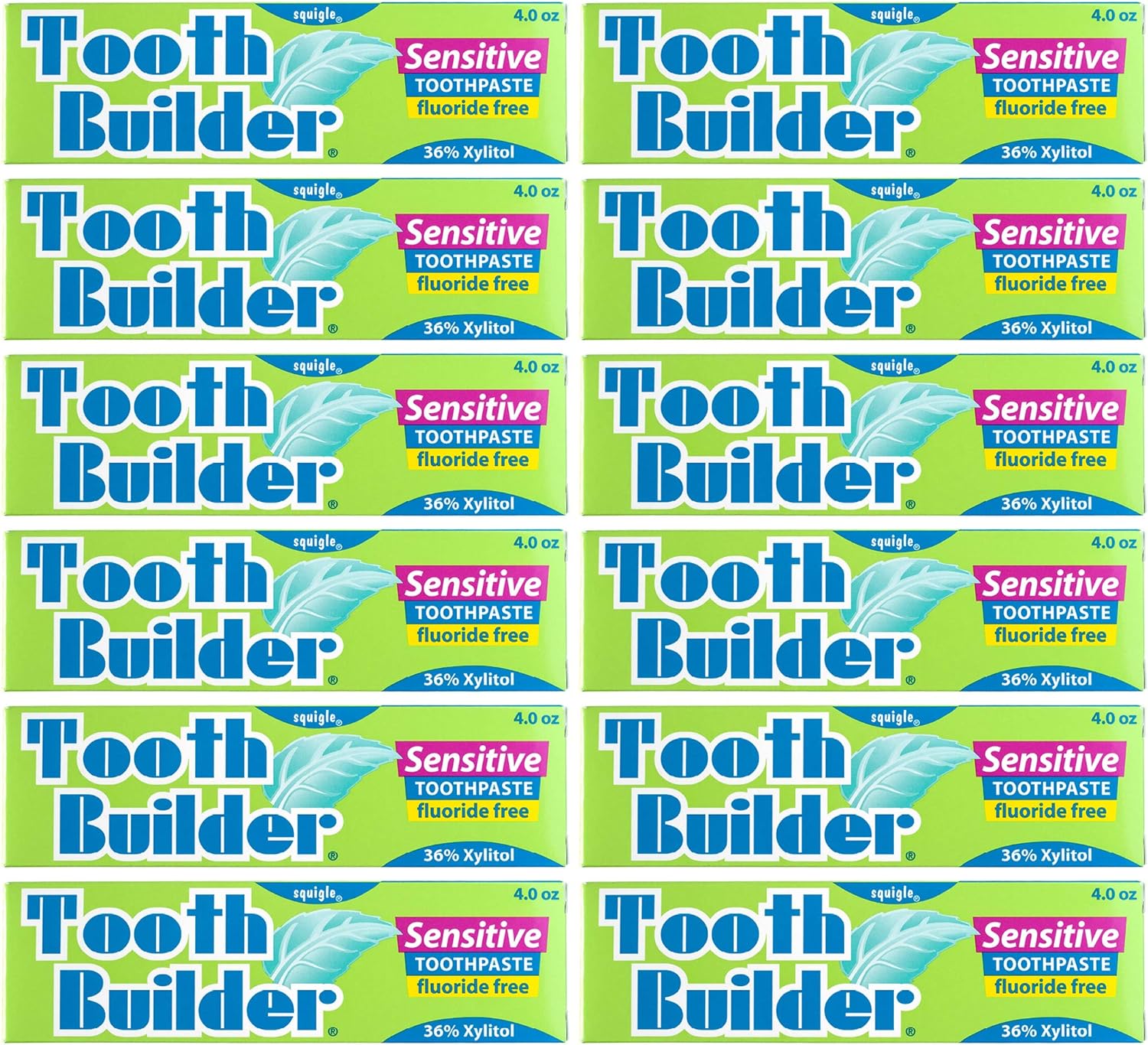 Squigle Tooth Builder Sensitive Toothpaste (4 oz/12 Pack)