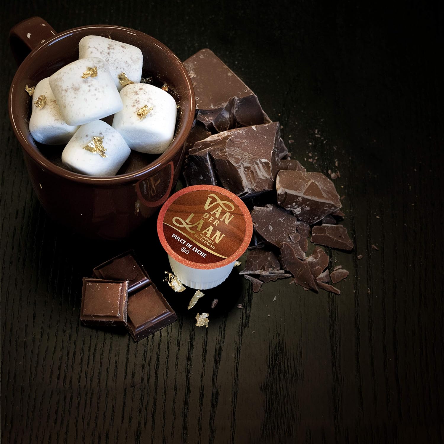 Van Der Laan Chocolate Hot Cocoa Pods, Dulce De Leche Gourmet Dutch Chocolate Compatible With K Cup Brewers Including 2.0, 40 Count