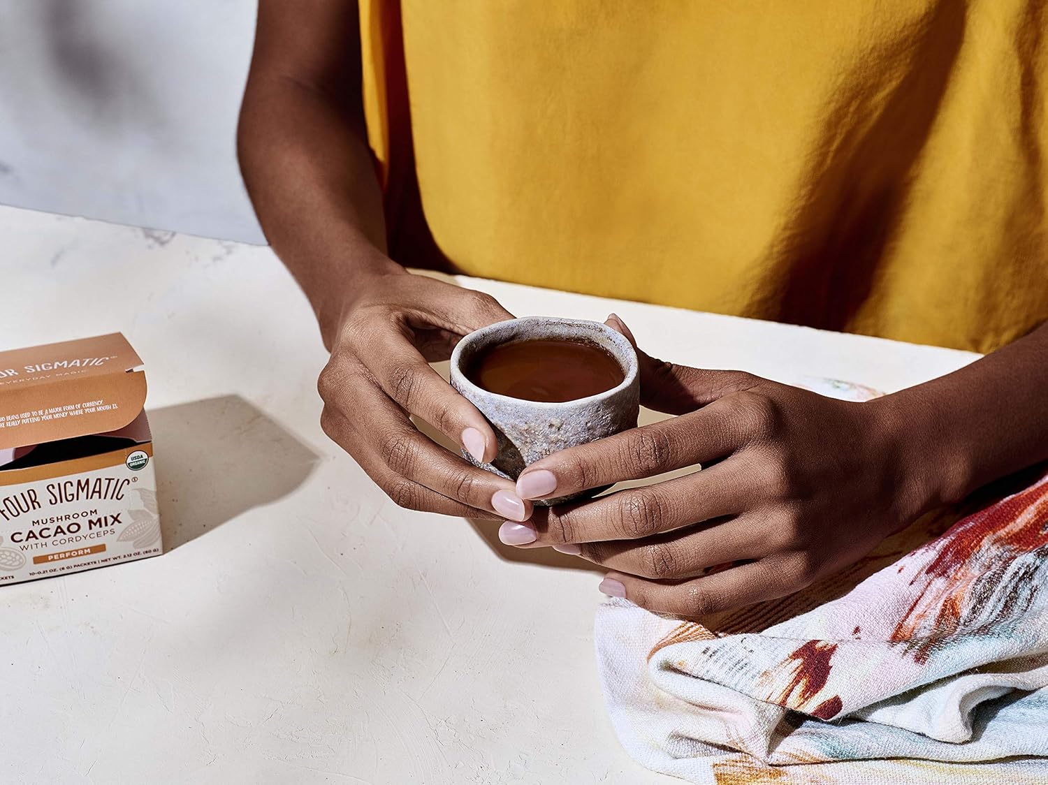 Mushroom Cacao By Four Sigmatic, Organic Instant Cacao With Cordyceps & Ginger, Supports Stamina & Energy, Drink It Or Bake With It, 10 Count