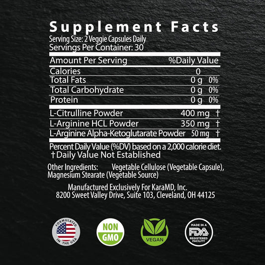KaraMD Boost NXT | Nitric Oxide Booster Supplement | Natural L-Citrulline & L-Arginine Amino Acids | Improve Energy, Muscle Building & Performance | Non-GMO, Gluten Free & Vegan Friendly (30 Servings)