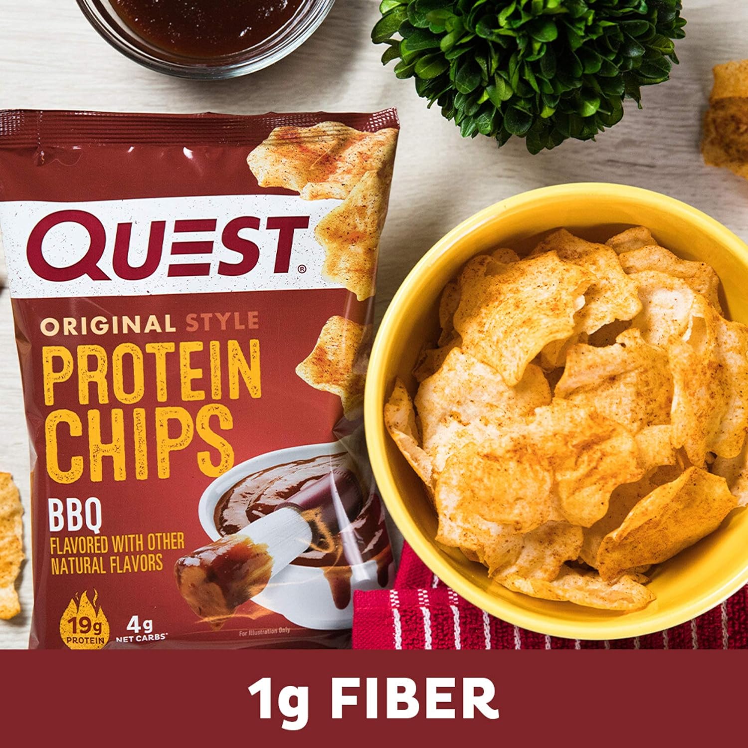 Quest Nutrition Protein Chips, BBQ, High Protein, Low Carb, 1.1 Ounce (Pack of 12)