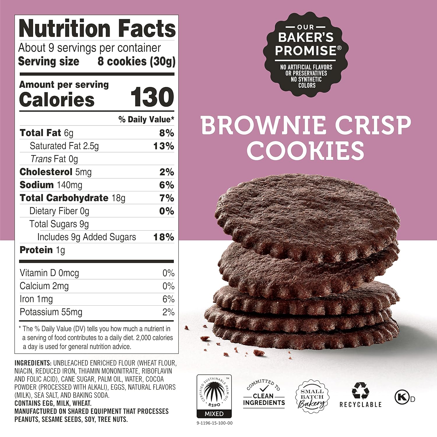 Dewey'S Bakery Brownie Crisp Moravian Cookie Thins | No Artificial Flavors, Synthetic Colors Or Preservatives | Baked In Small Batches | 9 Oz (Pack Of 6)