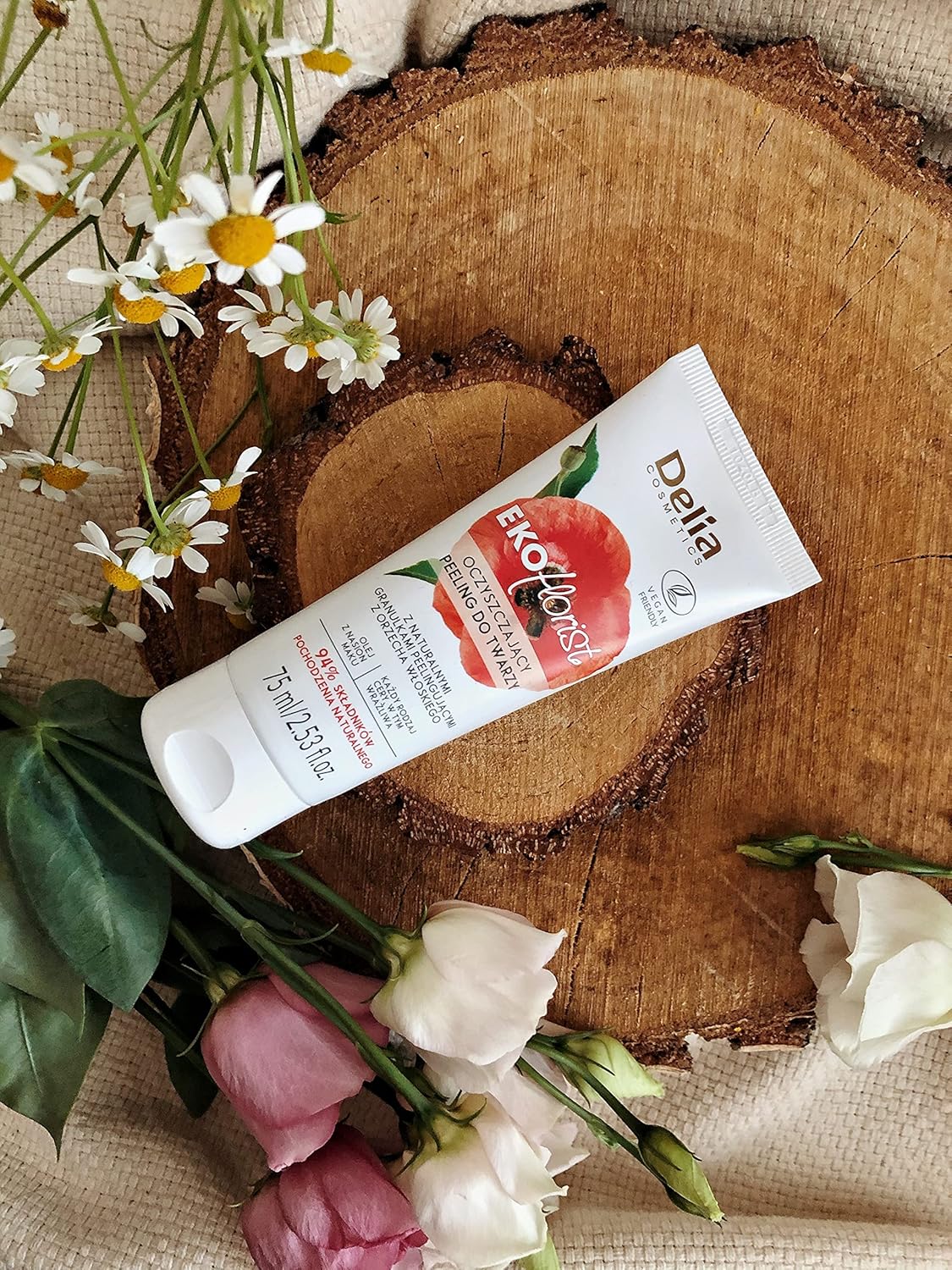 Delia Cosmetics - EKOflorist - Cleansing Scrub - Vegan Peeling, Natural Cosmetic with Walnut Particles - for All Skin Types - Cleanses, Smoothes, Removes Dead Skin - 75ml : Amazon.co.uk: Beauty