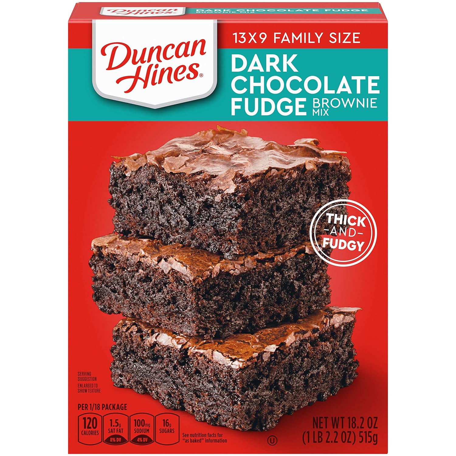 Duncan Hines Dark Chocolate Fudge Brownie Mix, 18.2 Oz