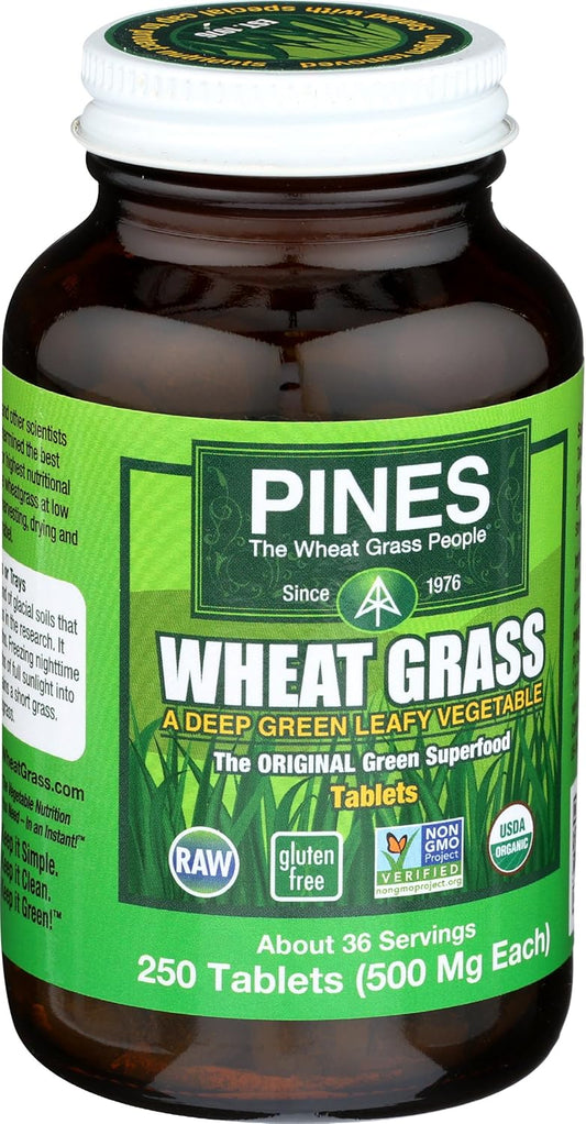 Pines Organic Wheat Grass, 250 Count Tablets | Pines Wheat Grass As Featured In The New Blockbuster Film, Ocean'S 8!