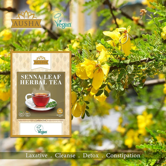 Ausha Senna Tea - 20 Bags | Laxative For Constipation Relief, Digestion, Cleanse, Senna Leaf