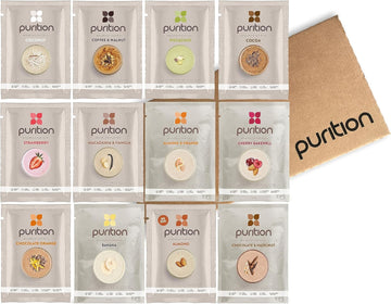 Purition Original Trial Box | Premium Wholefood Sachets, High Protein Powder For Keto Shakes And Smoothies With Only Natural Ingredients For Weight Loss | 12 X 40G Sachets