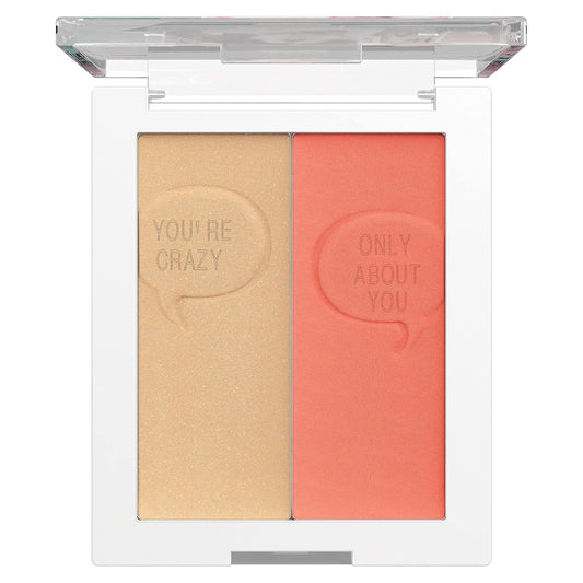 Wet N Wild Saved By The Bell Highlighter + Illuminator Glow Face Duo, Highlighter Makeup Powder, Illumniator Makeup Powder, Cruelty-Free Makeup, #Relationship Goals,1114533