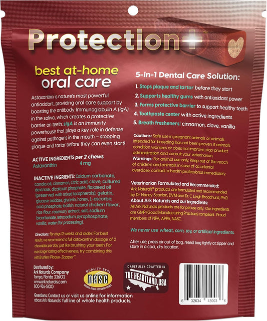 Ark Naturals Protection+ Brushless Toothpaste – Large Breeds, 18Oz Bag – Dog Dental Chew With Toothpaste Center – Prevent Plaque & Tartar And Freshen Breath With Dental Chews For Dogs