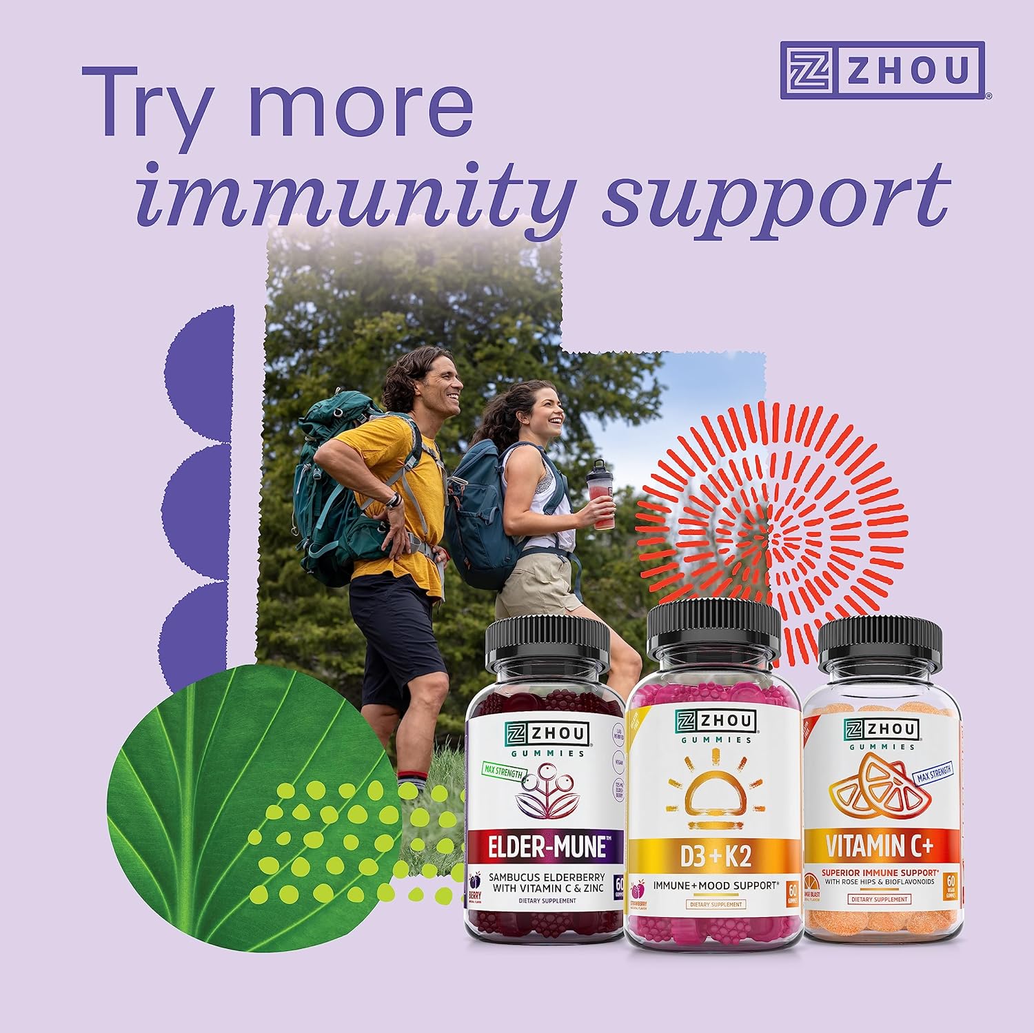 Zhou Nutrition Daily Boost Multivitamin with Probiotic, Zinc, Vitamin C, D3, B Complex for Immune Support, Energy and Digestive Health | Vegan, Gluten Free, Soy Free | 30 Servings : Patio, Lawn & Garden