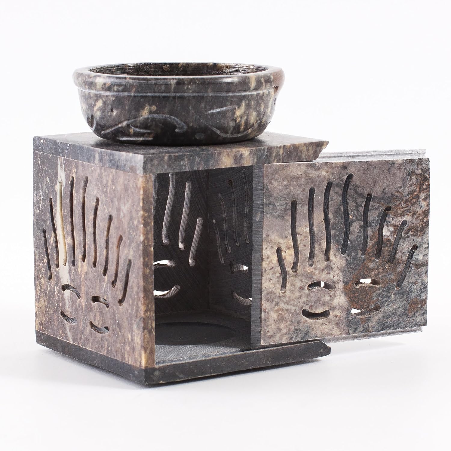 Mystic Moments | Rising Sun Soapstone Oil Burner with Sliding Door : Amazon.co.uk: Home & Kitchen