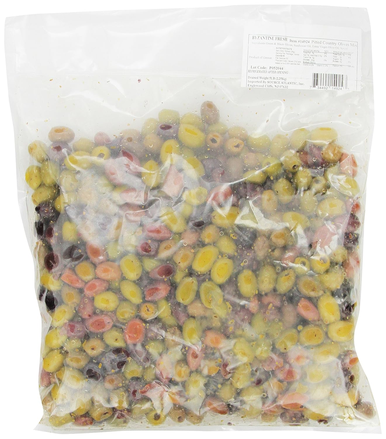 Byzantine Pitted Olive Mix, Country, 5 Pound
