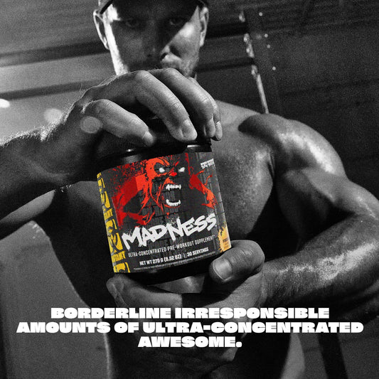 Mutant Madness | Pre Workout Powder Performance And Pump Blend Includes L-Citrulline, Beta-Alanine, Taurine, L-Tyrosine | 270G (9.52 Oz) 30 Serving | Fruit Punch