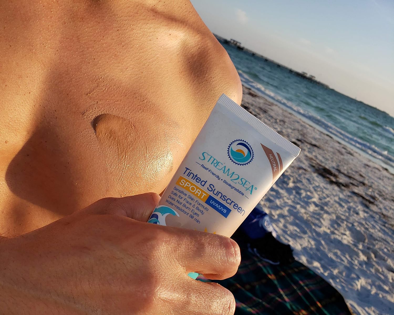 STREAM 2 SEA Tinted Sunscreen with SPF 30 All Natural, Biodegradable and Reef Safe| 3 Fl oz Non Greasy and Moisturizing Mineral Sunscreen For Face and Body Protection Against UVA and UVB : Beauty & Personal Care