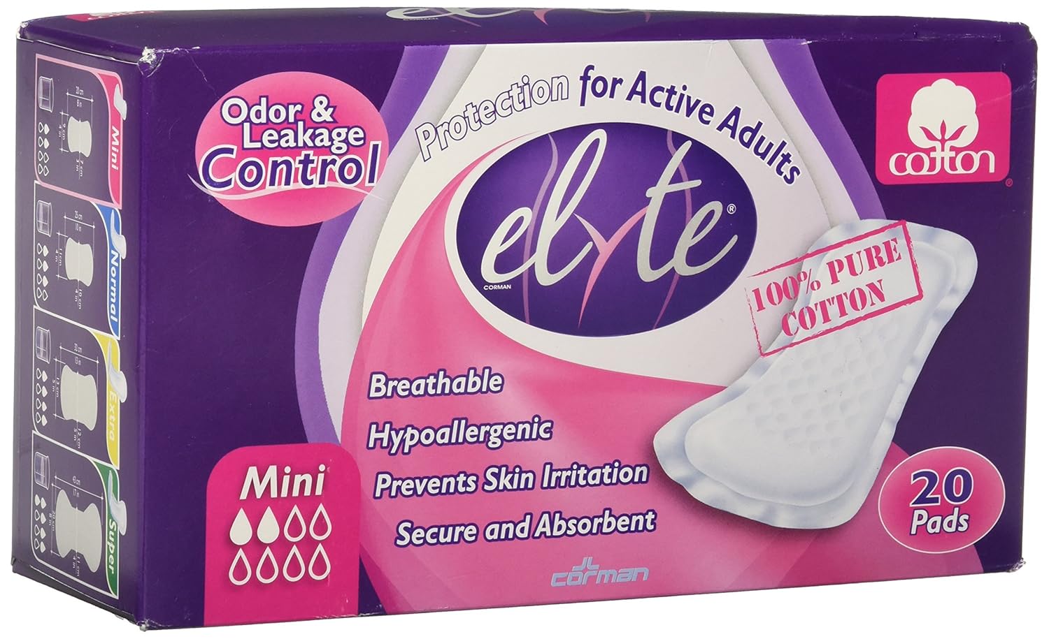 Elyte Incontinence Pads Mini, 20 Ct