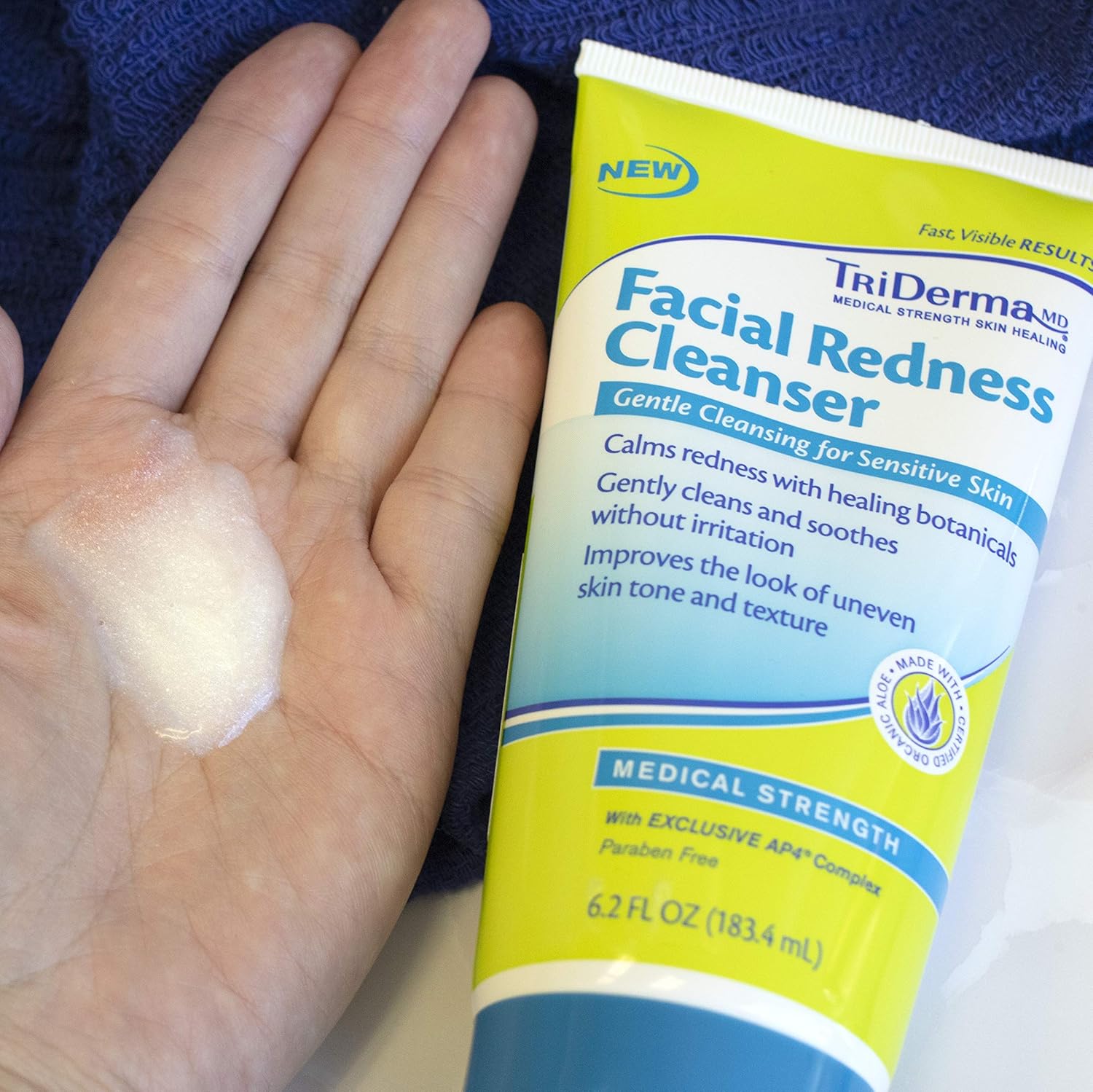 Triderma Facial Redness Cleanser Face Wash, Improves Appearance Of Red, Irritated Skin 6.2 Oz : Beauty & Personal Care