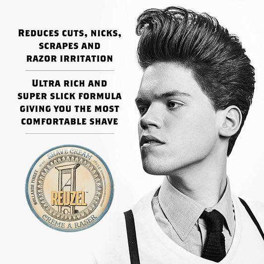 Reuzel Shave Cream, Reduces Cuts & Razor Irritation, Highly Concentrated, Rich Super-Slick Formula, Closest, Most Comfortable Shave, Vegan Formula