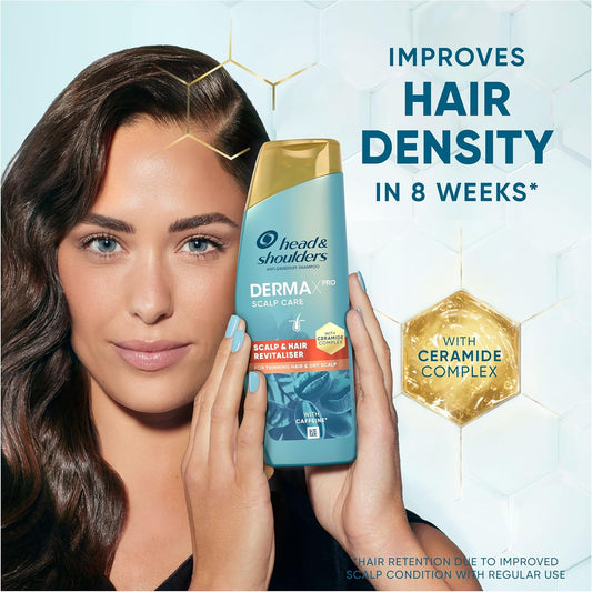 Head & Shoulders Dermaxpro Revitaliser Anti Dandruff Shampoo 300Ml With Caffeine And Ceramide Complex. Moisturises Dry Scalp & Thinning Hair And Helps Reinforce The Skin Barrier