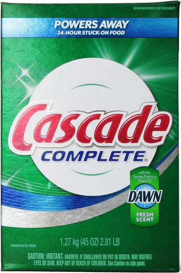 Cascade Complete, Powder Dishwasher Detergent, Fresh Scent 45 Oz (Pack of 2)