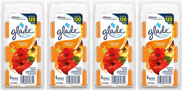 Glade Wax Melts Air Freshener - Hawaiian Breeze - 6 Count Wax Melts Per Package - Net Wt. 2.3 OZ (66 g) Per Package - Pack of 4 Packages