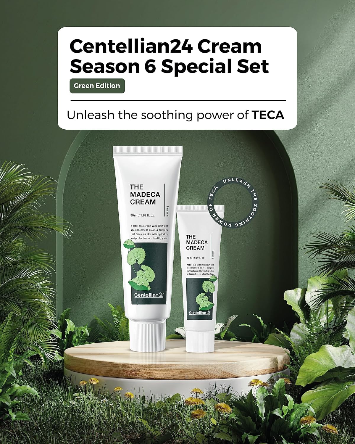 Centellian 24 Madeca Cream (Season 4, 1.7+1.7Fl Oz) + Madeca Cream (Special Edition - Green, 1.7+0.5Fl Oz) - Centella Moisturizer For Face, Korean Skin Care, Infused With Teca & Centella Asiatica