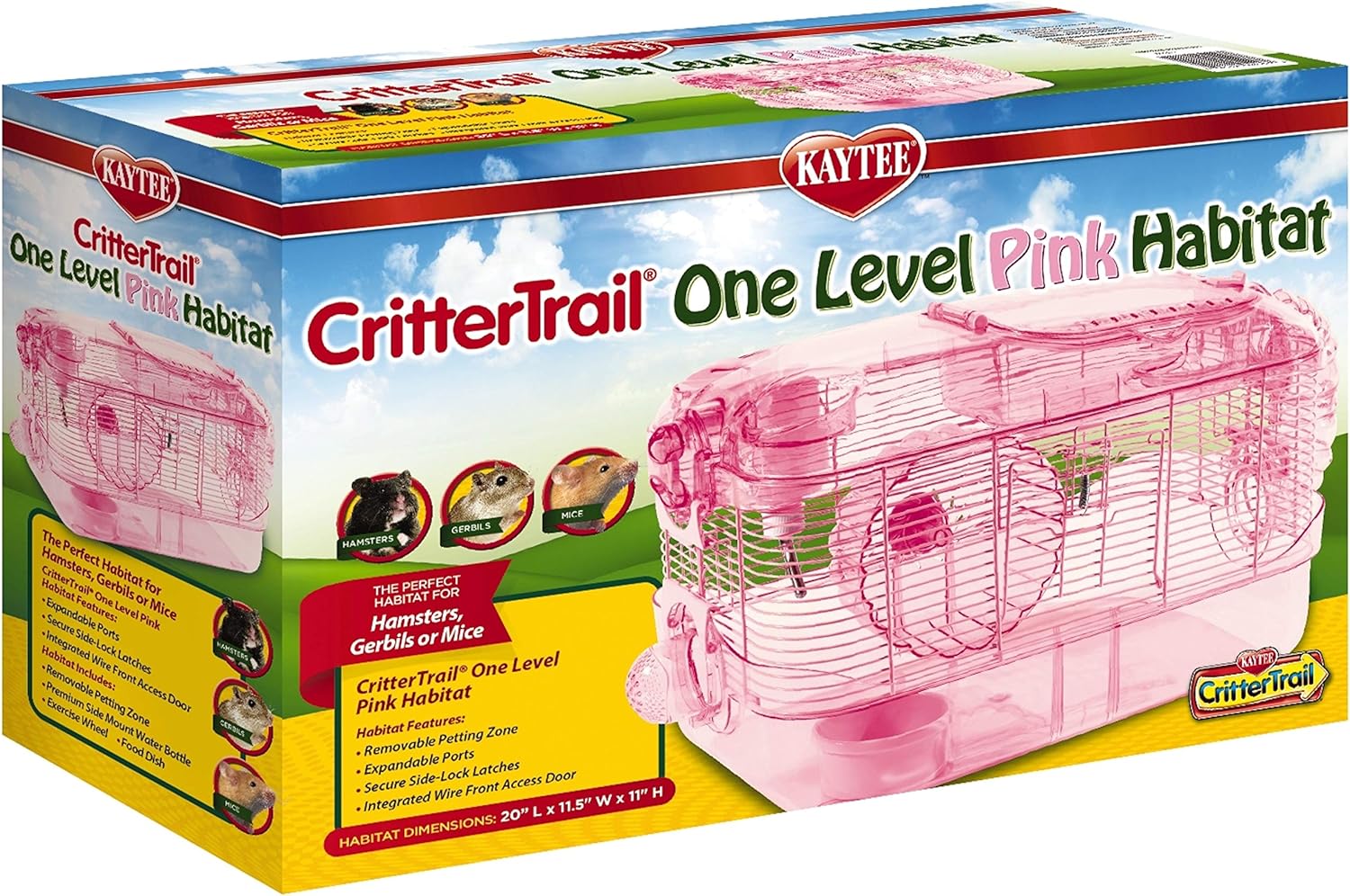 Kaytee Crittertrail Pink Habitat For Pet Mice, Dwarf Hamsters, Hamsters Or Gerbils