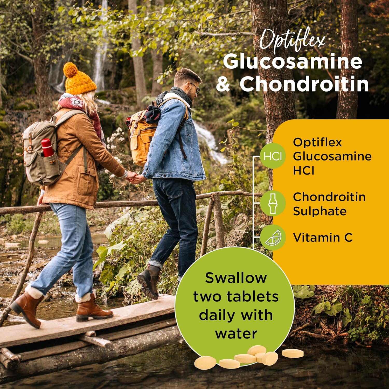 Healthspan Glucosamine and Chondroitin (120 Tablets) | Joint Health | 500mg Optiflex Glucosamine & 100mg Chondroitin Sulphate | 20mg Vitamin C | 40% More Glucosamine Per Gram | Sustainably Sourced : Amazon.co.uk: Health & Personal Care