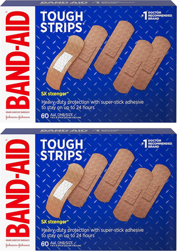 Band-Aid Brand Tough Strips Adhesive Bandage, All One Size, 60 Count Of 2