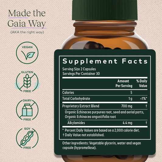 Gaia Herbs Echinacea Supreme - Immune Support Supplement - Echinacea Purpurea And Echinacea Angustifolia Blend To Support Immune System - 60 Vegan Liquid Phyto-Capsules (30-Day Supply)