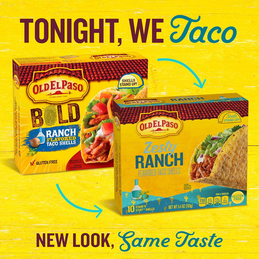 Old El Paso Stand 'N Stuff Bold Ranch Flavored Taco Shells, 10-count (Pack of 6)