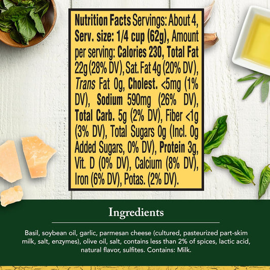 Classico Signature Recipes Traditional Basil Pesto Sauce & Spread, 8.1 Oz Jar