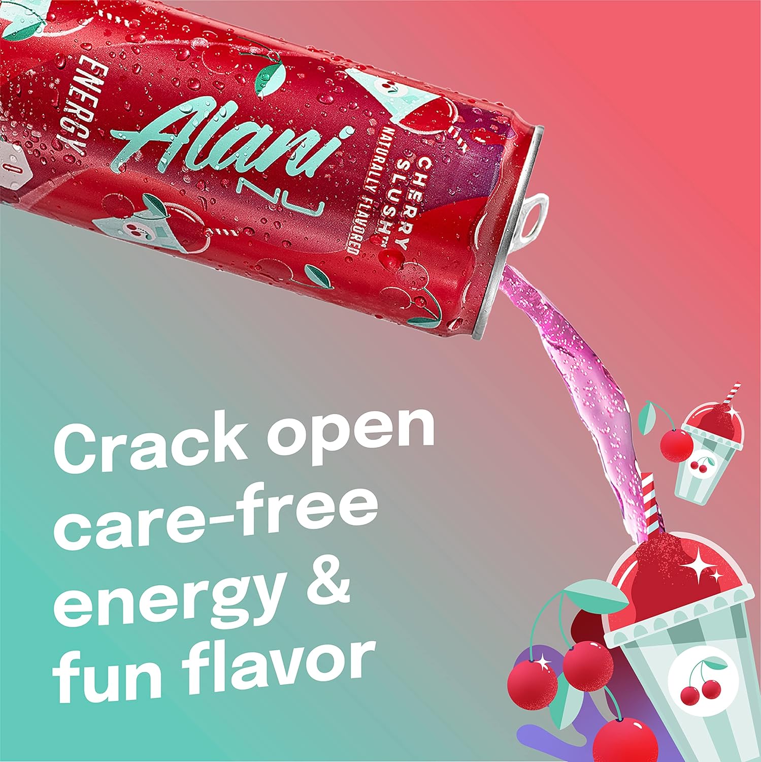 Alani Nu Cherry Slush Sugar Free, Low Calorie Energy Drinks | 200Mg Caffeine | Pre Workout Performance With Antioxidants | Biotin B Vitamins | Zero Sugar | 10 Calories | 12 Fl Oz Cans (12 Pack)