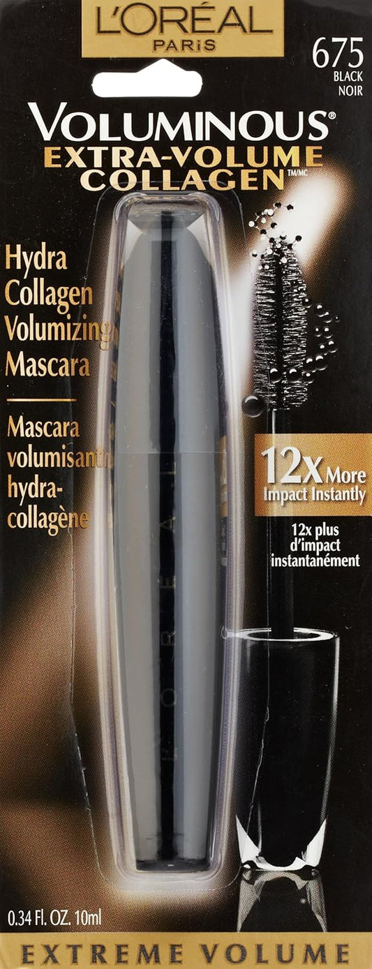 L'Oréal Paris Voluminous Extra Volume Collagen Washable Mascara, Black, 0.34 Fl. Oz