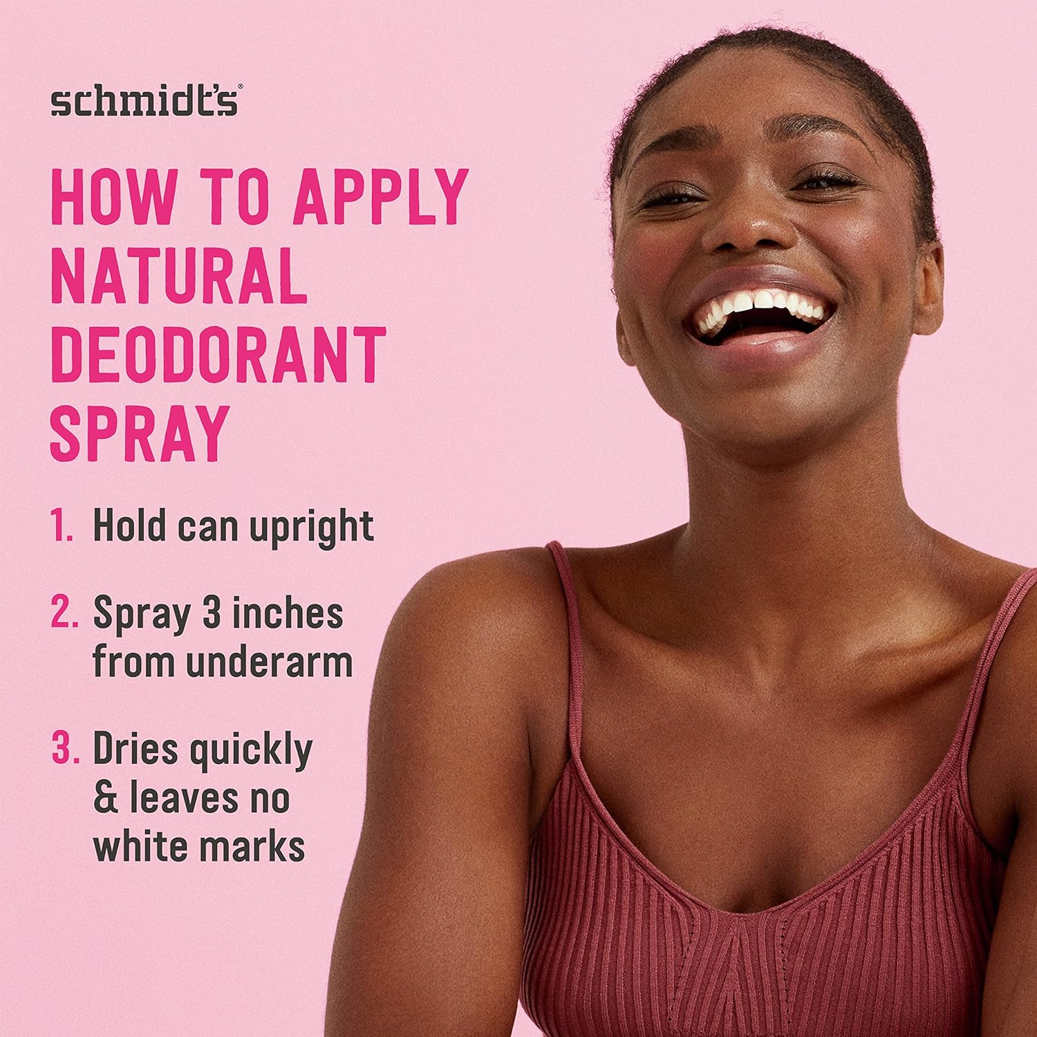 Schmidt's Natural Deodorant Spray for Women and Men, Rose and Vanilla with 48 Hour Protection, No Aluminum Salts, No White Marks, Cruelty Free, Vegan, Deodorant, 3.2 Ounce (Pack of 3) : Beauty & Personal Care