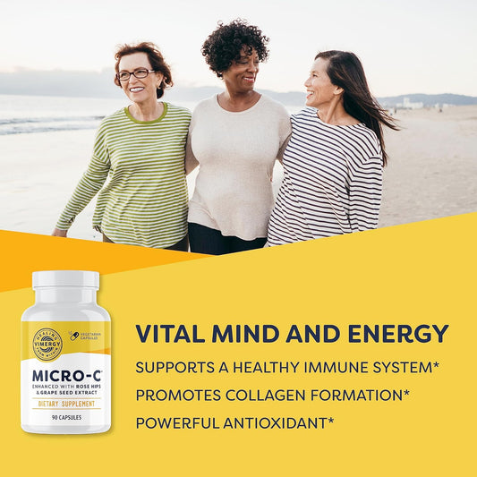 Vimergy Micro-C ®, Trial Size - 90 Servings – 500Mg All-Natural Buffered Vitamin C Capsules With Rose Hips, Rutin, Grape Seed & Acerola Fruit Extract - Supports A Healthy Immune System & Skin Health