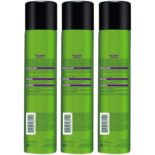 Garnier Fructis Style Full Control Anti-Humidity Hairspray, 8.25 Oz, 3 Count (Packaging May Vary)