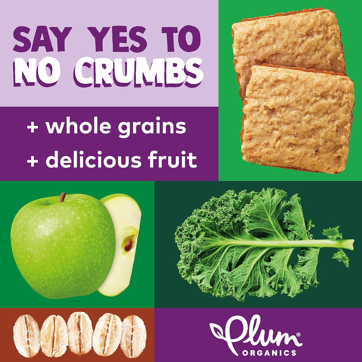 Plum Organics Jammy Sammy Snack Bars - Apple, Kale, and Oatmeal - 1.02 oz Bars (Pack of 30) - Organic Toddler Food Snack Bars : Grocery & Gourmet Food